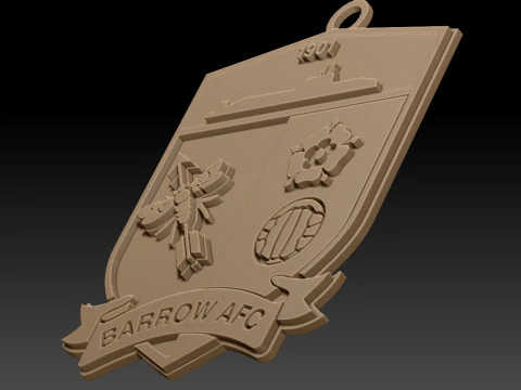 EFL League Two Barrow Keychain Shield color printable and renderable 3D Print Model