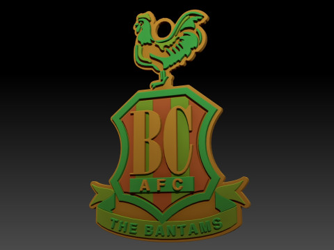 EFL League Two Bradford City Keychain Shield color printable and renderable 3D प्रिंट मॉडल