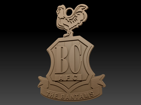 EFL League Two Bradford City Keychain Shield color printable and renderable 3D प्रिंट मॉडल
