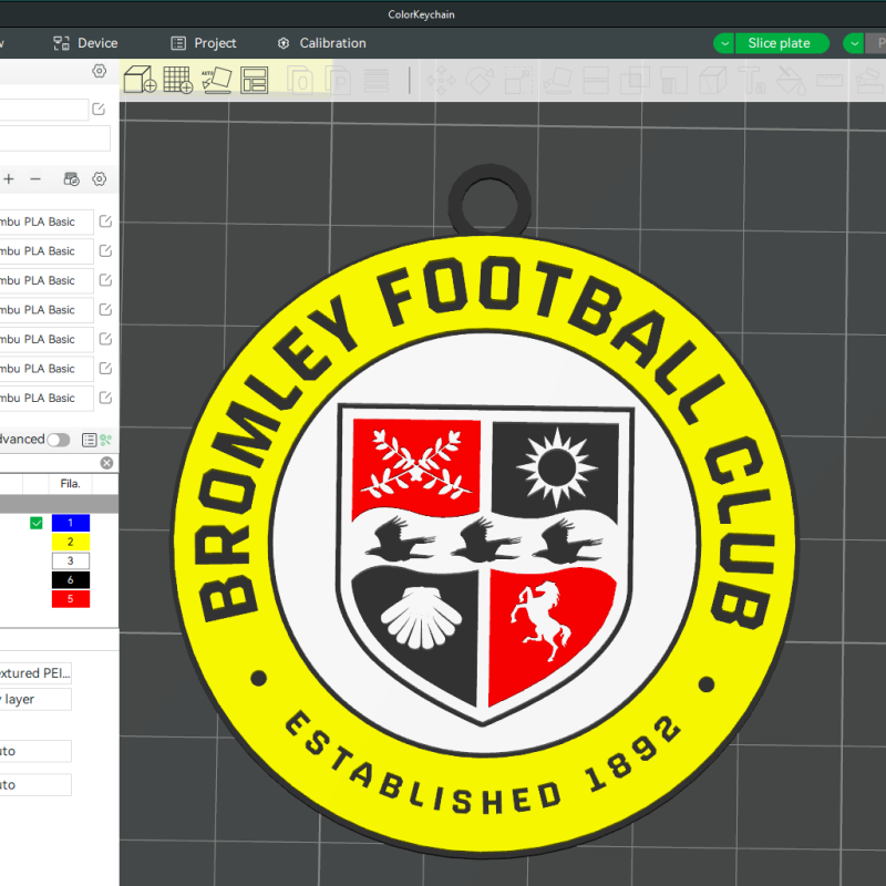 EFL League Two Bromley Keychain Shield color printable and renderable 3D प्रिंट मॉडल .c4d .max .obj .3ds .fbx .stl .blend