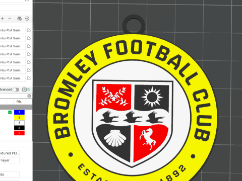 EFL League Two Bromley Keychain Shield color printable and renderable 3D Принт Модель