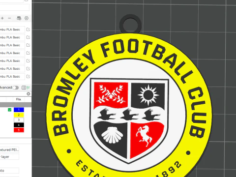 EFL League Two Bromley Keychain Shield color printable and renderable 3D Print Model