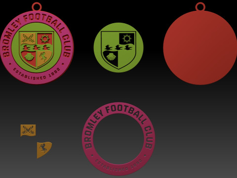 EFL League Two Bromley Keychain Shield color printable and renderable 3D प्रिंट मॉडल