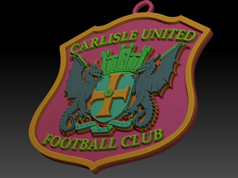 EFL League Two Carlisle United Keychain Shield color printable and renderable 3D Print Model