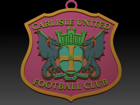 EFL League Two Carlisle United Keychain Shield color printable and renderable 3D Print Model