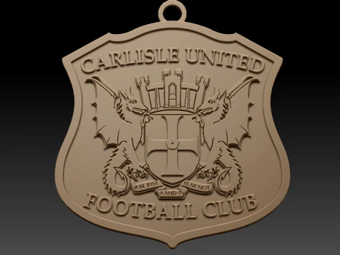 EFL League Two Carlisle United Keychain Shield color printable and renderable 3D Print Model