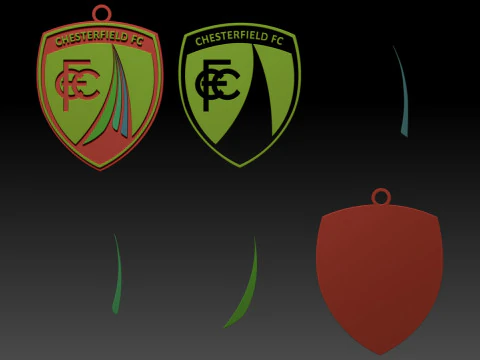 EFL League Two Chesterfield Keychain Shield color printable and renderable 3D Print Model