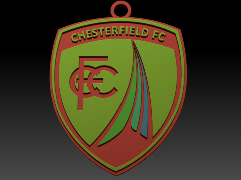 EFL League Two Chesterfield Keychain Shield color printable and renderable 3D Принт Модель