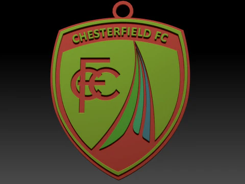 EFL League Two Chesterfield Keychain Shield color printable and renderable 3D Print Model