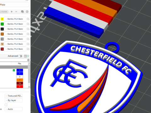 EFL League Two Chesterfield Keychain Shield color printable and renderable 3D Принт Модель