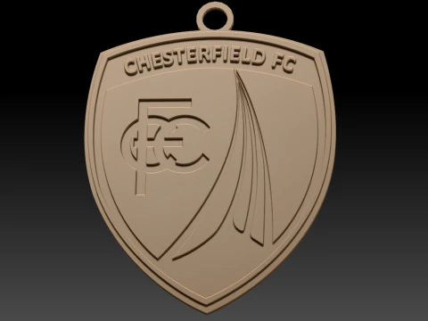 EFL League Two Chesterfield Keychain Shield color printable and renderable 3D Print Model