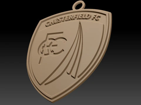 EFL League Two Chesterfield Keychain Shield color printable and renderable 3D Print Model