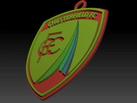 EFL League Two Chesterfield Keychain Shield color printable and renderable 3D Print Model