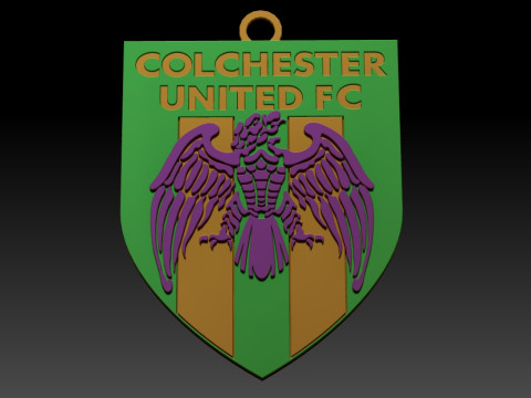EFL League Two Colchester United Keychain Shield color printable and renderable Model do druku 3D