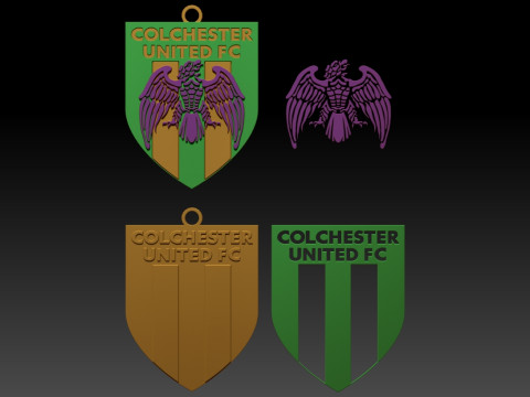 EFL League Two Colchester United Keychain Shield color printable and renderable Model do druku 3D