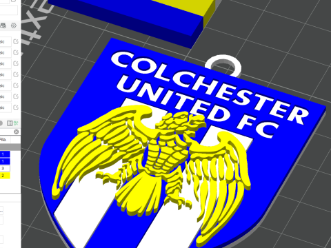 EFL League Two Colchester United Keychain Shield color printable and renderable Model do druku 3D