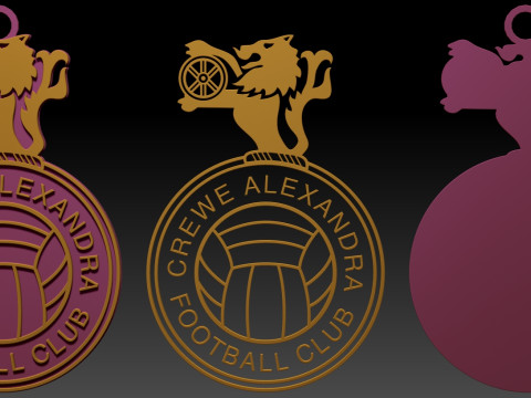 EFL League Two Crewe Alexandra Keychain Shield color printable and renderable 3D Принт Модель