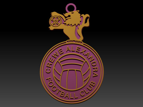 EFL League Two Crewe Alexandra Keychain Shield color printable and renderable 3D Принт Модель