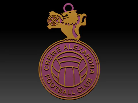 EFL League Two Crewe Alexandra Keychain Shield color printable and renderable 3D Print Model
