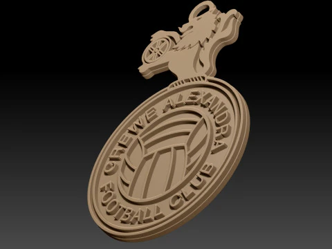 EFL League Two Crewe Alexandra Keychain Shield color printable and renderable 3D Print Model