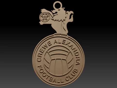EFL League Two Crewe Alexandra Keychain Shield color printable and renderable 3D Print Model
