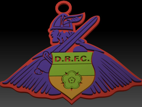 EFL League Two Doncaster Rovers Keychain Shield color printable and renderable 3D 打印模型