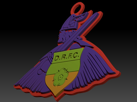 EFL League Two Doncaster Rovers Keychain Shield color printable and renderable 3D 打印模型