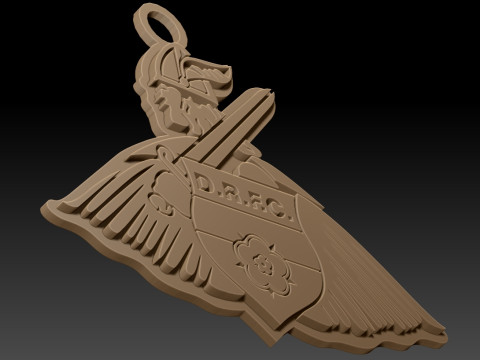 EFL League Two Doncaster Rovers Keychain Shield color printable and renderable 3D 打印模型
