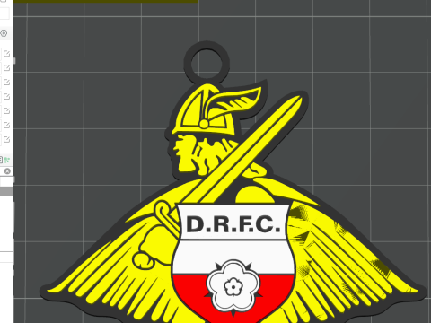 EFL League Two Doncaster Rovers Keychain Shield color printable and renderable 3D 打印模型