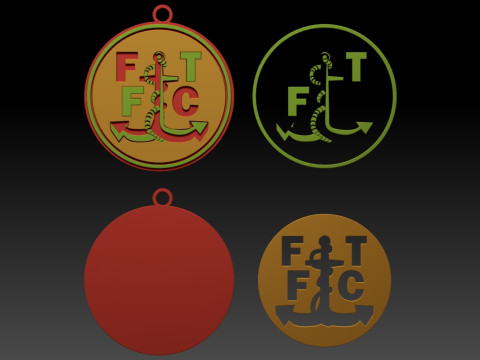 EFL League Two Fleetwood Town Keychain Shield color printable and renderable Model do druku 3D
