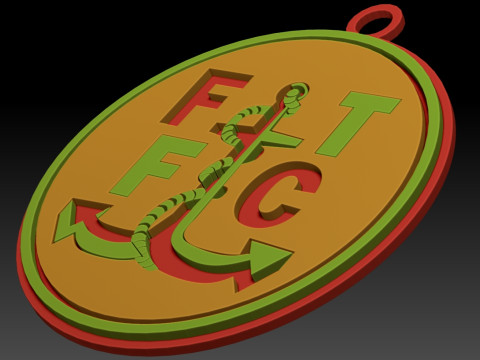 EFL League Two Fleetwood Town Keychain Shield color printable and renderable Model do druku 3D