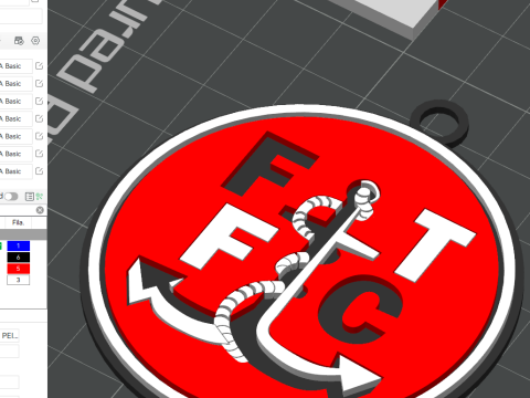 EFL League Two Fleetwood Town Keychain Shield color printable and renderable Model do druku 3D
