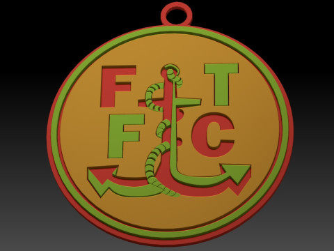 EFL League Two Fleetwood Town Keychain Shield color printable and renderable Model do druku 3D