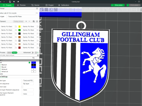EFL League Two Gillingham Keychain Shield color printable and renderable 3D Принт Модель