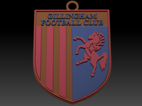 EFL League Two Gillingham Keychain Shield color printable and renderable 3D Baskı Modeli