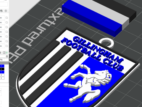 EFL League Two Gillingham Keychain Shield color printable and renderable 3D Baskı Modeli
