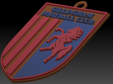 EFL League Two Gillingham Keychain Shield color printable and renderable 3D Baskı Modeli