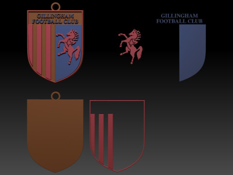 EFL League Two Gillingham Keychain Shield color printable and renderable 3D Baskı Modeli