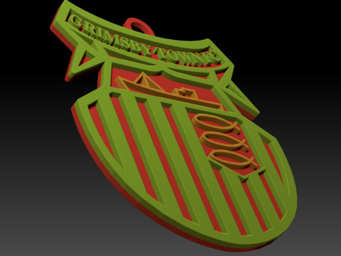 EFL League Two Grimsby Town Keychain Shield color printable and renderable 3D Принт Модель