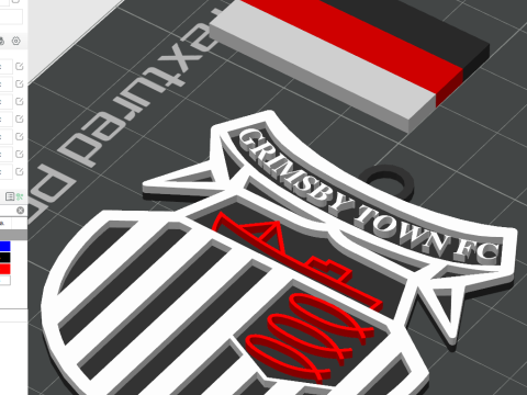 EFL League Two Grimsby Town Keychain Shield color printable and renderable 3D Принт Модель
