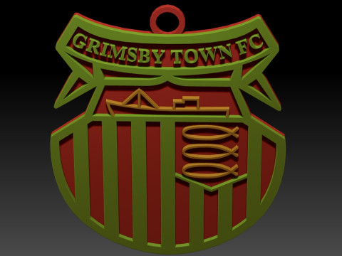 EFL League Two Grimsby Town Keychain Shield color printable and renderable 3D Принт Модель