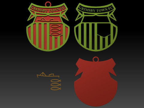 EFL League Two Grimsby Town Keychain Shield color printable and renderable 3D Принт Модель
