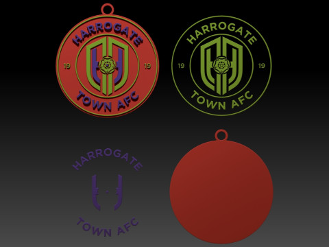 EFL League Two Harrogate Town Keychain Shield color printable and renderable 3D Принт Модель