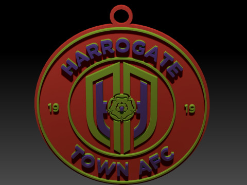 EFL League Two Harrogate Town Keychain Shield color printable and renderable 3D Принт Модель