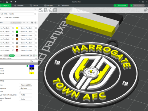 EFL League Two Harrogate Town Keychain Shield color printable and renderable 3D Принт Модель