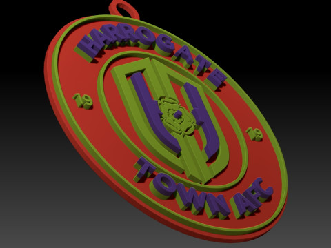 EFL League Two Harrogate Town Keychain Shield color printable and renderable 3D Принт Модель