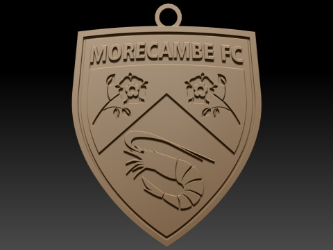 EFL League Two Morecambe Keychain Shield color printable and renderable 3D Baskı Modeli