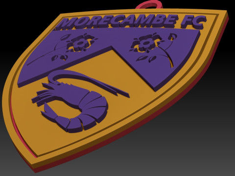EFL League Two Morecambe Keychain Shield color printable and renderable 3D Baskı Modeli