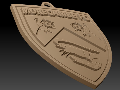 EFL League Two Morecambe Keychain Shield color printable and renderable 3D Baskı Modeli
