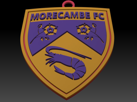EFL League Two Morecambe Keychain Shield color printable and renderable 3D Baskı Modeli